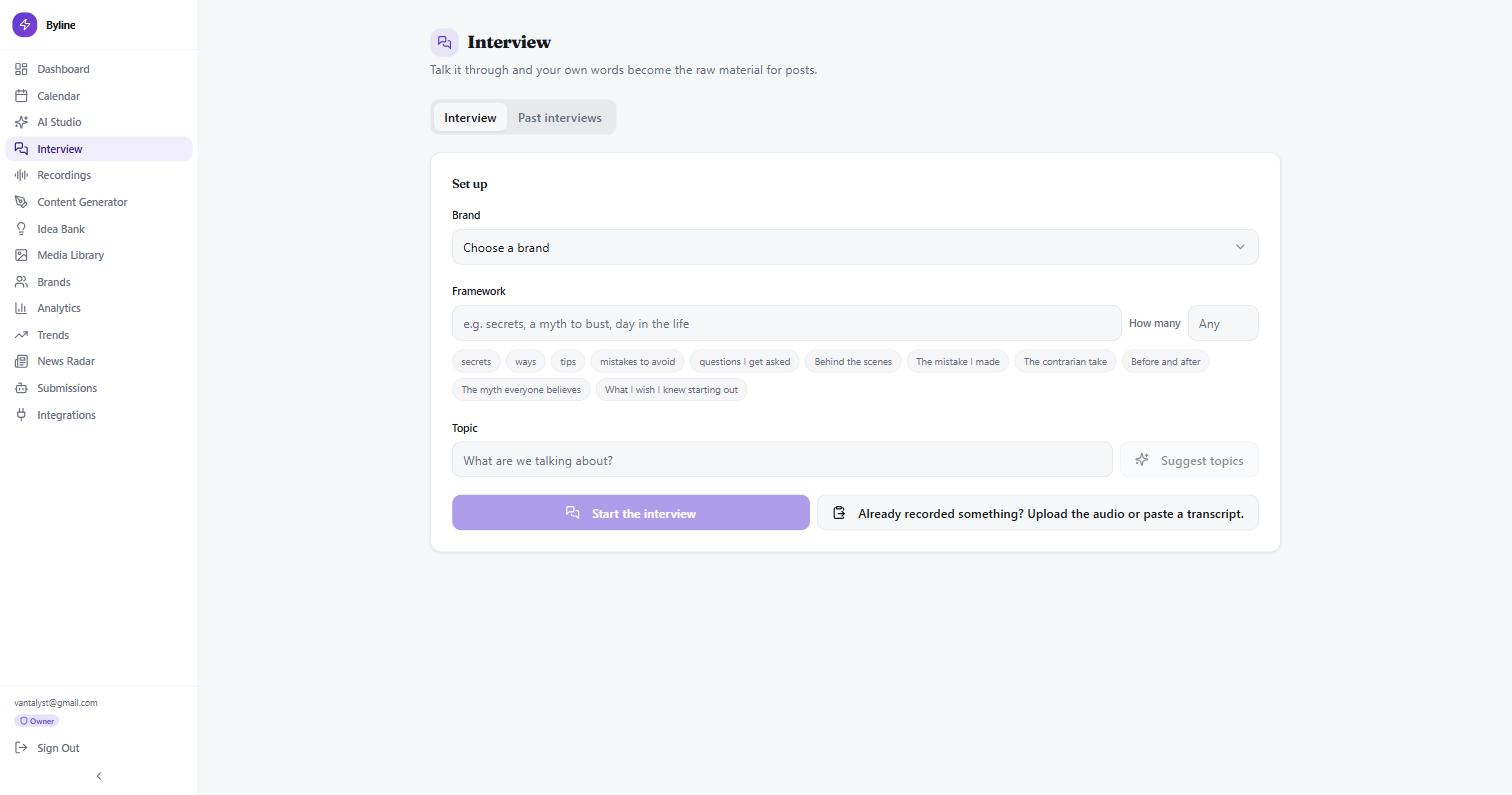 Screenshot 2 of byline