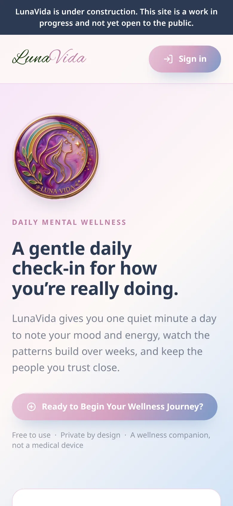 LunaVida on a phone