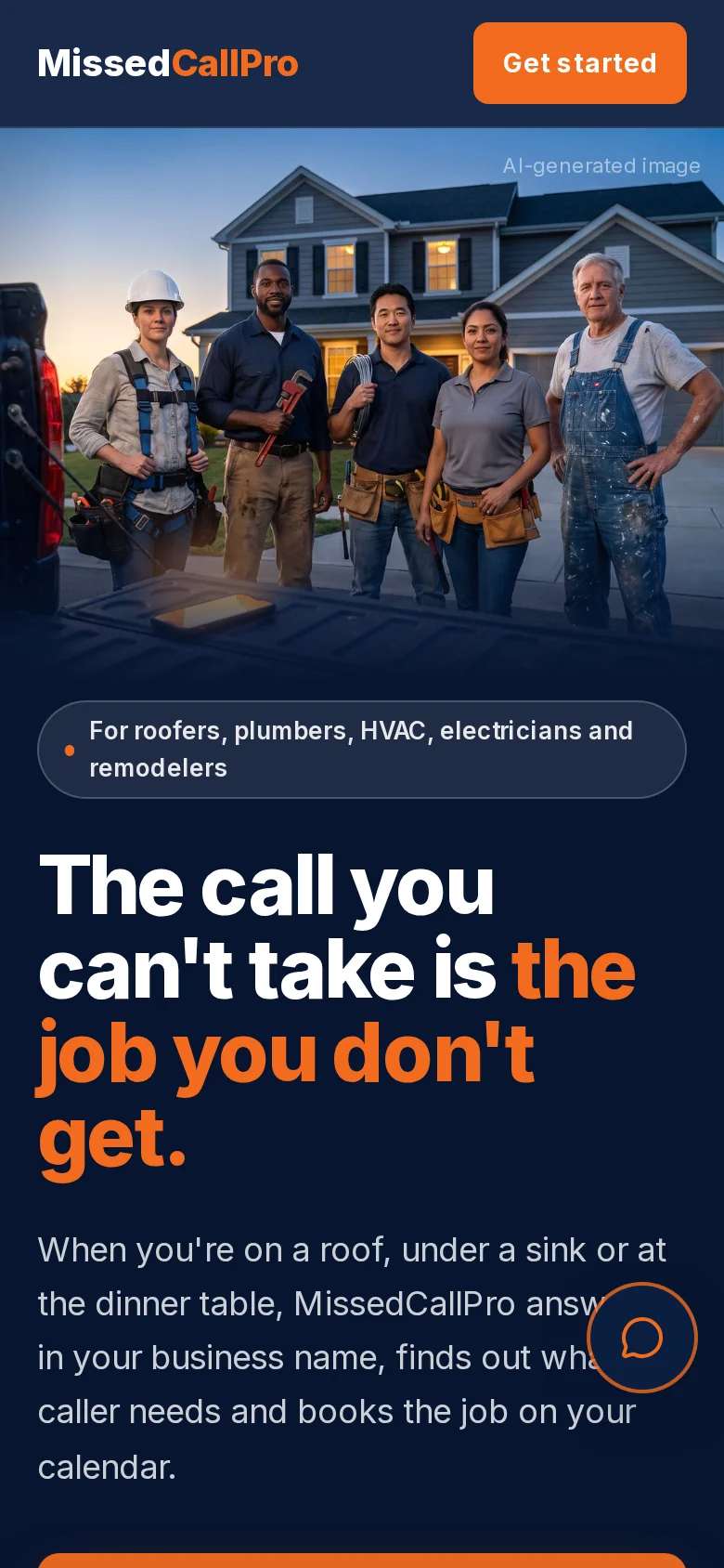 MissedCallPro on a phone